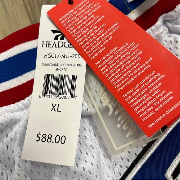 Headgear Classic Michael Jordan Tune Squad Shorts White Men Size XL $88 NWT - Picture 9 of 9